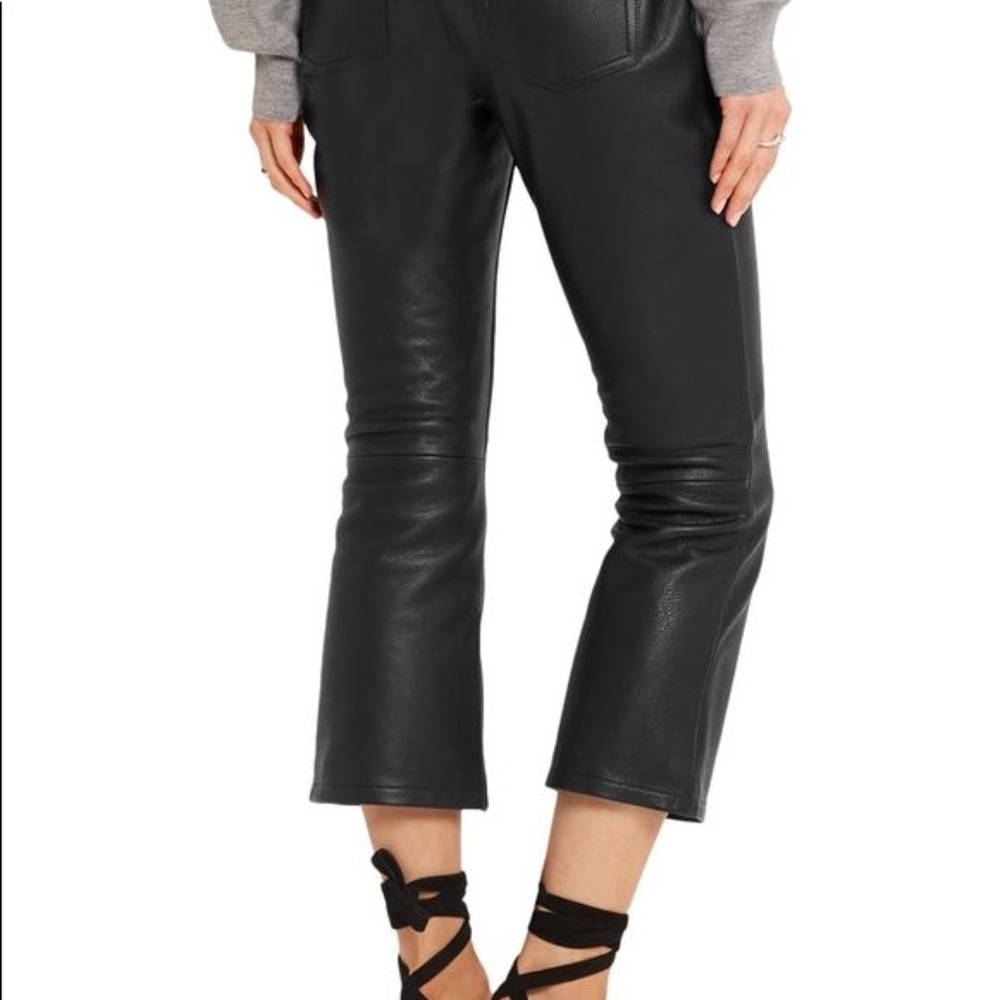 Alexander Wang cropped black leather pants - chic!